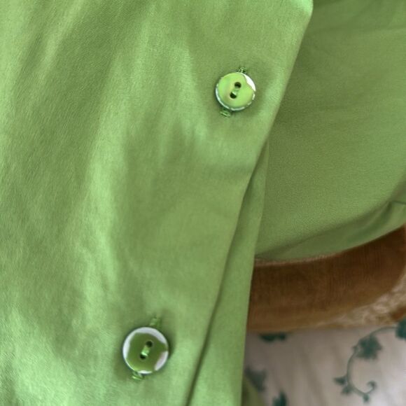 Ellen Tracy Green  3/4 Sleeve Button Down Cotton/Nylon/Spandex Shirt - Picture 7 of 12
